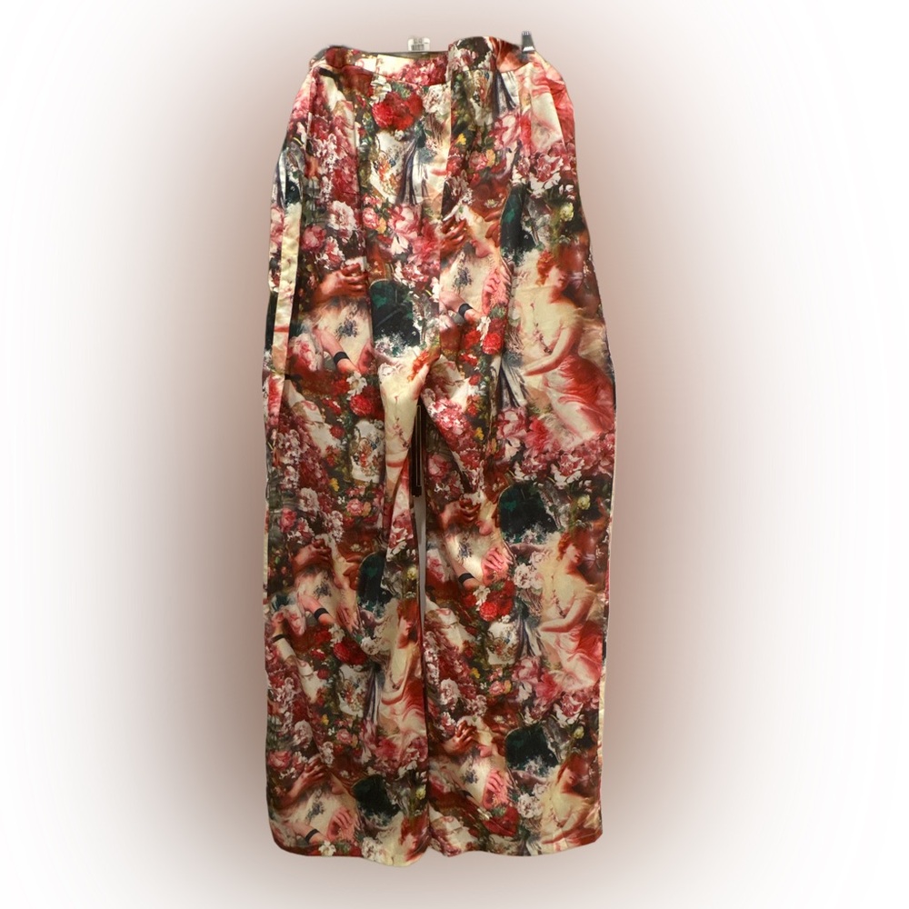 Pretty Little Thing Floral Satin Pants Size 12 - Picture 2 of 4